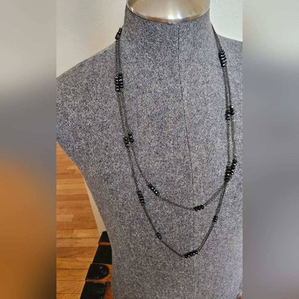 36" Park Lane black beaded necklace
